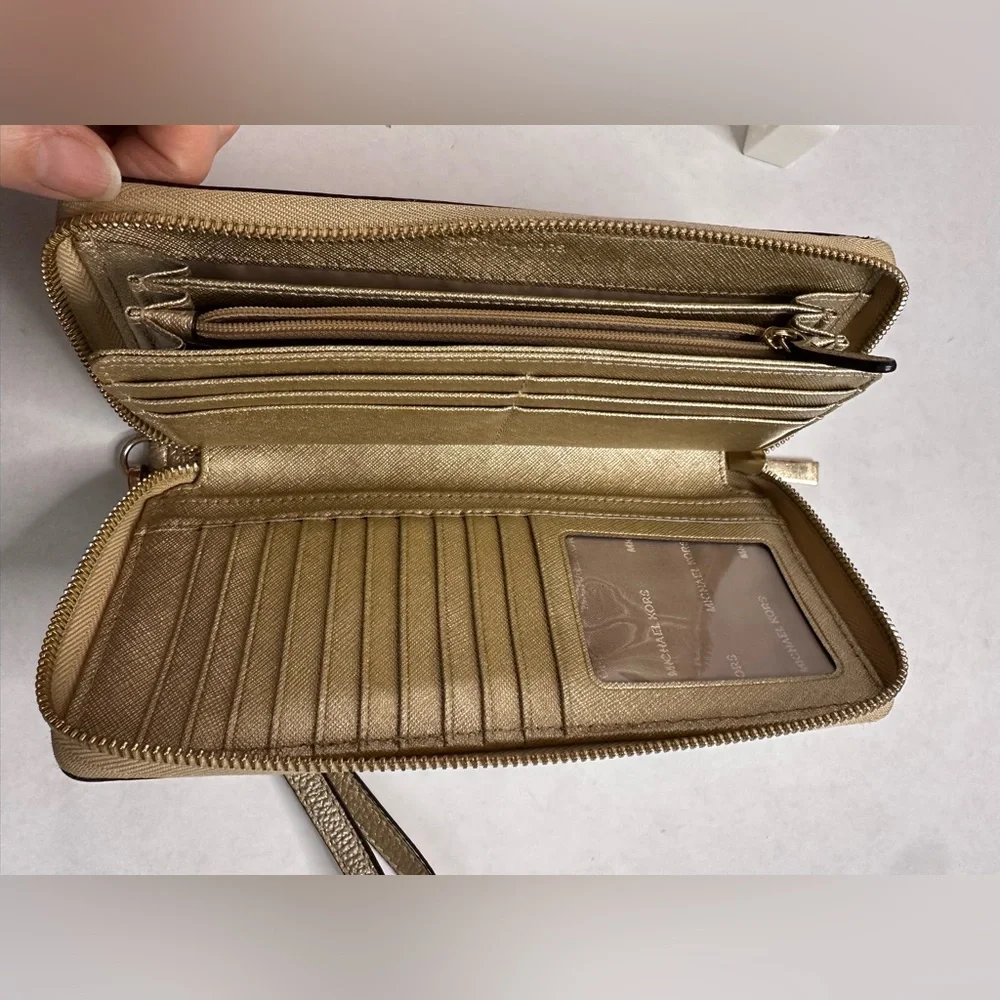 Michael Kors Gold Wristlet Clutch Wallet - Picture 5 of 10